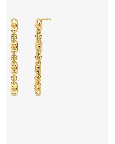 Michael Kors Mk Astor Precious Metal-Plated Sterling Link Drop Earrings - White