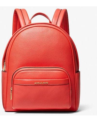 Michael Kors Mk Bex Medium Pebbled Leather Backpack - Red