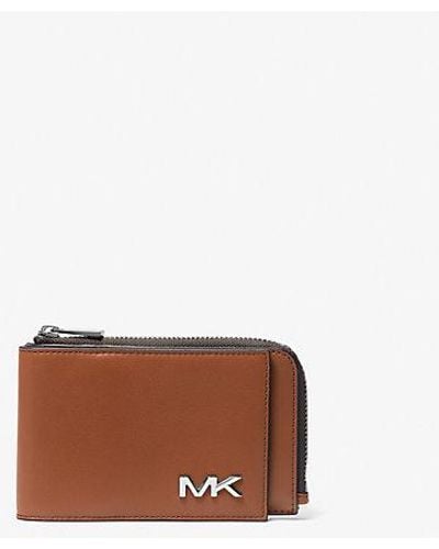 Michael Kors Varick Leather Wallet - Brown