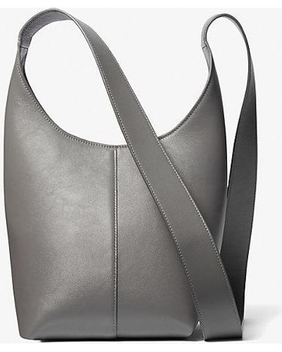 Michael Kors Dede Mini Leather Hobo Bag - Gray