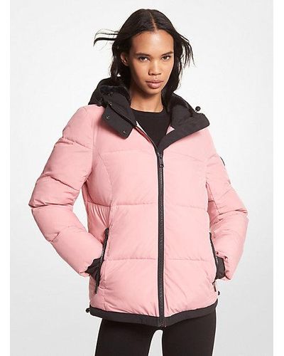 Michael Kors Faux Fur-trim Quilted Puffer Jacket - Pink