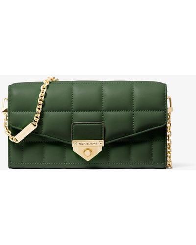 Michael Kors Soho Large Quilted Leather Convertible Shoulder Bag - Green