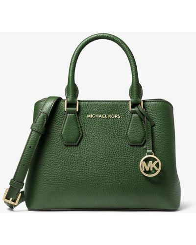 MICHAEL Michael Kors Camille Small Pebbled Leather Satchel - Green