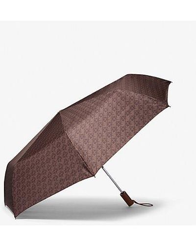Michael Kors Mk Empire Signature Logo Umbrella - Brown