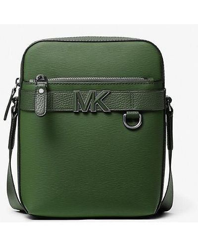 Michael Kors Hudson Leather Flight Bag - Green