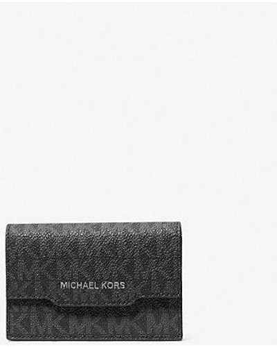 Michael Kors Hudson Signature Logo Accordion Card Case - White