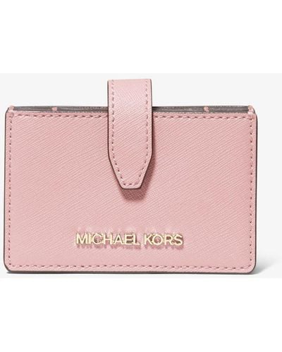 Michael Kors Jet Set Travel Medium Saffiano Leather Accordion Card Case - Pink