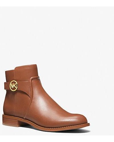 Michael Kors Carmen Leather Ankle Boot - Brown