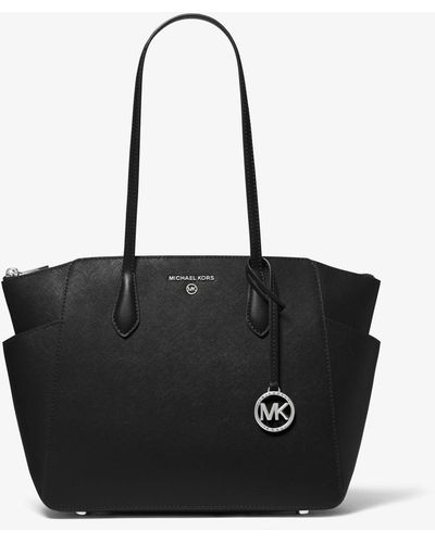 MICHAEL Michael Kors Marilyn Medium Saffiano Leather Tote Bag - Black