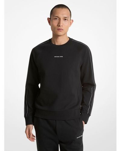 Michael Kors Logo Tape Cotton Blend Sweatshirt - Black