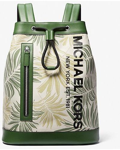 Michael Kors Cooper Palm Jacquard Mariner Backpack - Green