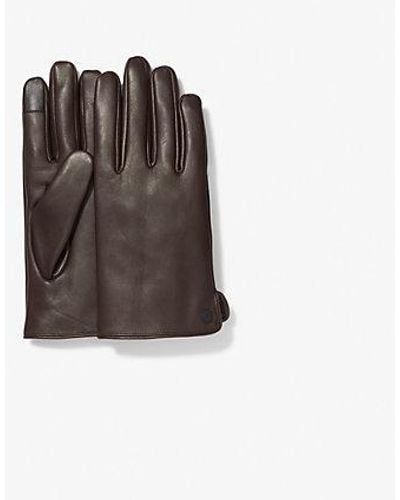Michael Kors Leather Gloves - Brown