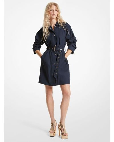 Michael Kors Trenchcoat Aus Baumwolltwill - Blau