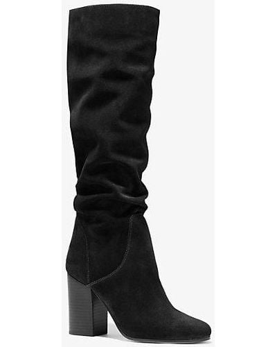 Michael Kors Leigh Suede Boot - Black