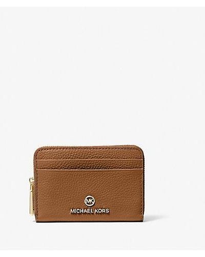 Michael Kors Jet Set Small Pebbled Leather Wallet - Brown