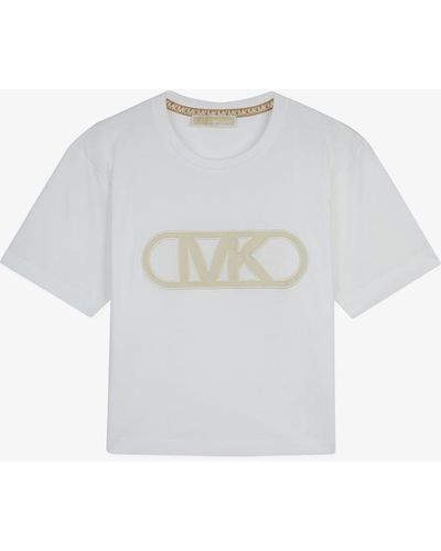 Michael Kors Camiseta de algodón orgánico con logotipo imperio - Blanco