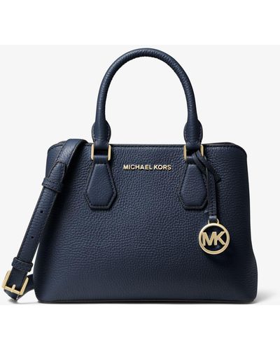 MICHAEL Michael Kors Camille Small Pebbled Leather Satchel - Blue