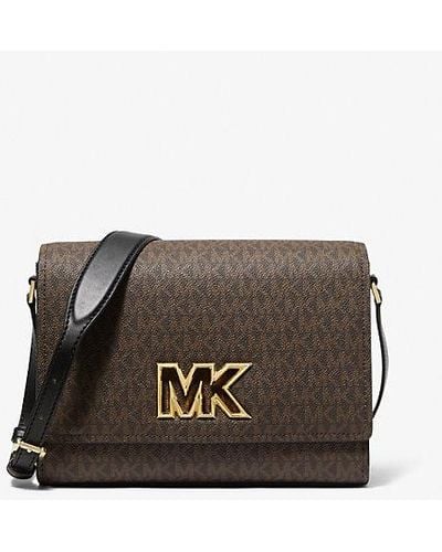 Michael Kors Mimi Medium Logo Messenger Bag - Brown