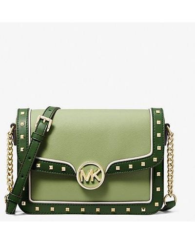 Michael Kors Leida Medium Studded Shoulder Bag - Green