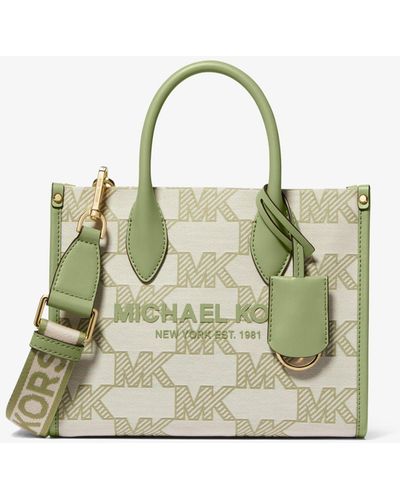 Michael Kors Mirella Small Logo Jacquard Crossbody Bag - Green