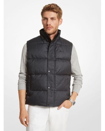 Michael Kors Hanworth Brushed Twill Quilted Vest - Grey