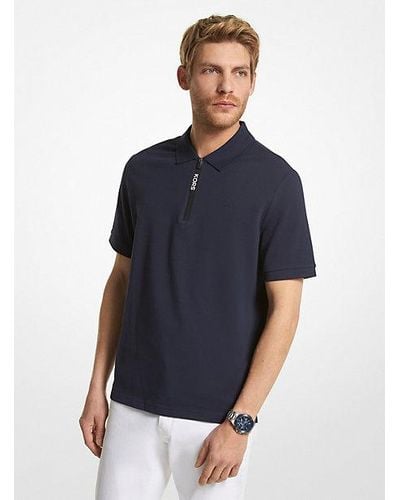 Michael Kors Cotton Half-zip Polo Shirt - Blue