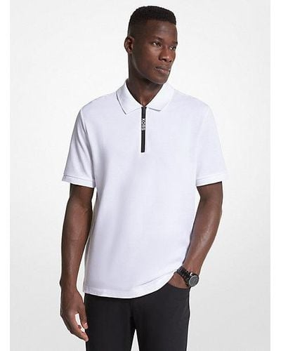 Michael Kors Cotton Half-zip Polo Shirt - White