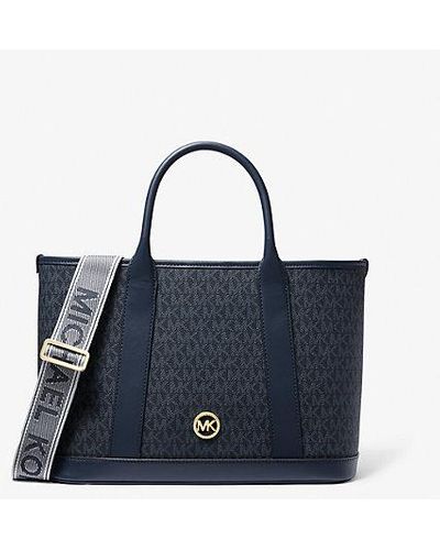 Michael Kors Luisa Medium Signature Logo Satchel - Blue