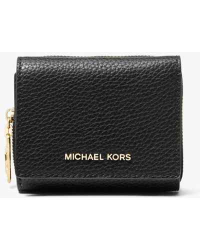 Michael Kors Empire Small Pebbled Leather Tri-fold Wallet - White