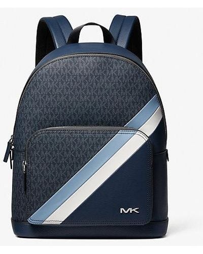 Michael Kors Cooper Logo And Striped Backpack - Blue
