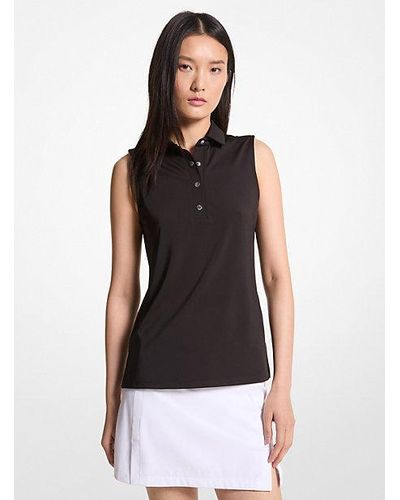 Michael Kors Golf Tech Performance Sleeveless Polo Shirt - Black