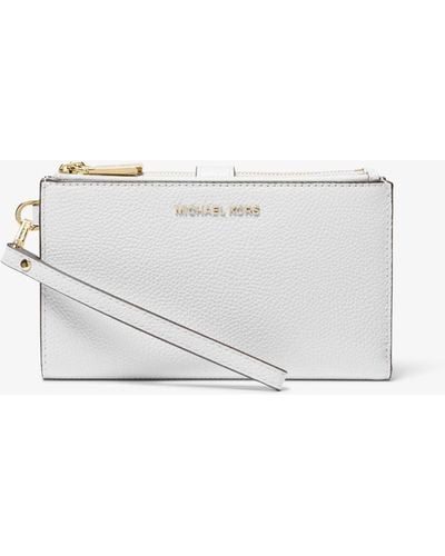 Michael Kors Smartphone-Brieftasche Adele Aus Gekrispeltem Leder - Weiß