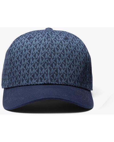 Michael Kors Logo Print Cotton Baseball Hat - Blue