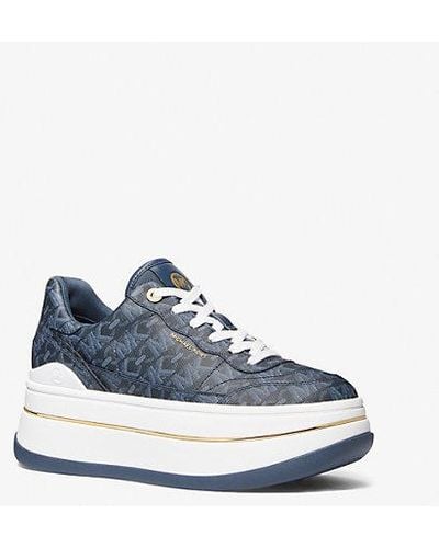 MICHAEL Michael Kors Hayes Empire Signature Logo Platform Sneaker - Blue