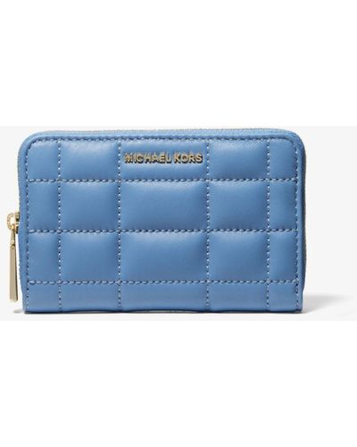 Michael Kors Small Quilted Leather Wallet - Blue