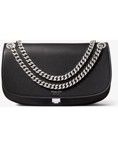 Michael Kors Christie Medium Leather Envelope Bag - Black