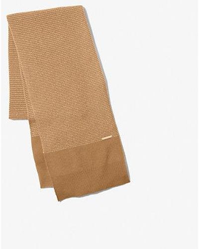 Michael Kors Metallic Wool Blend Scarf - Natural