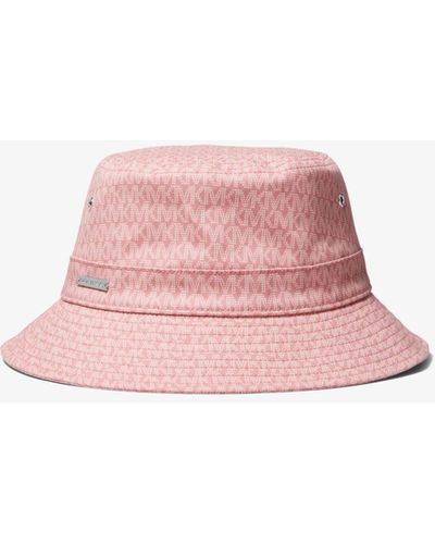 MICHAEL Michael Kors Logo Print Organic Cotton Blend Bucket Hat - Pink