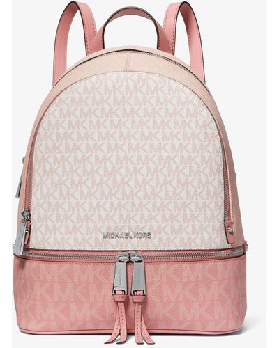 MICHAEL Michael Kors Rhea Medium Color-block Logo Backpack - Pink