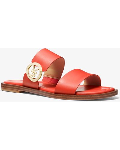 Michael Kors Vera Leather Sandal - Red