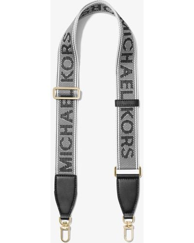 Michael Kors Mk Logo Jacquard Bag Strap - White