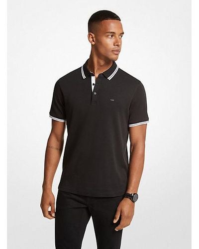 Michael Kors Greenwich Cotton Polo Shirt - Black
