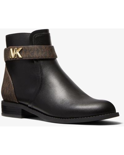 Michael Kors Jilly Logo Trim Ankle Boot - Multicolour