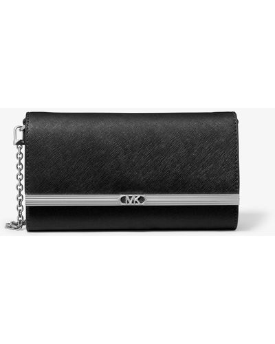 Michael Kors Mona Large Saffiano Leather Clutch - Grey