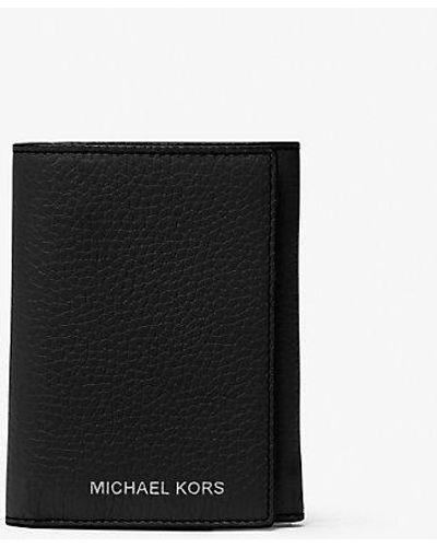 Michael Kors Cooper Pebbled Leather Tri-fold Wallet - Black
