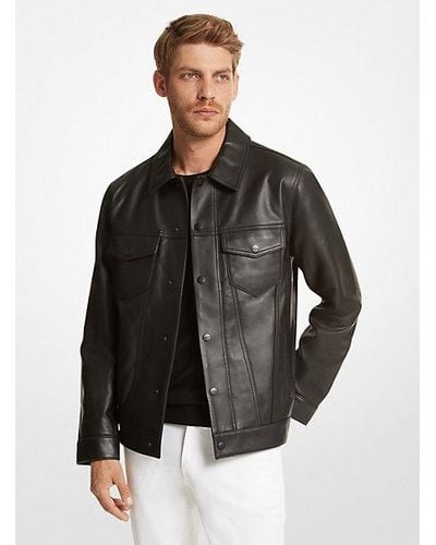Michael Kors Forrestdale Leather Jacket - Black