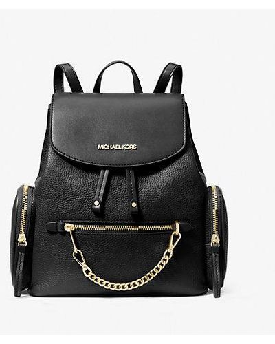 Michael Kors Black Leather Backpack 2024 | favors.com