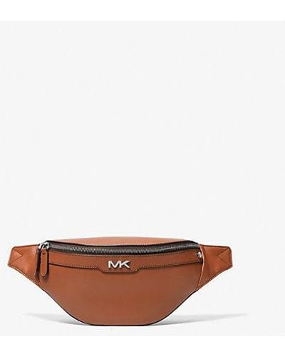 Michael Kors Varick Small Leather Belt Bag - White