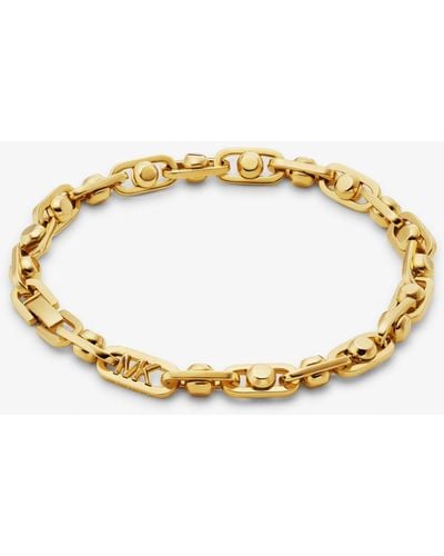 Michael Kors Bracciale Astor con maglie a catena in ottone placcato in metallo prezioso - Metallizzato