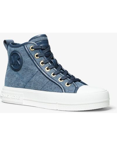 Michael Kors Hi-Top-Sneaker Evy Aus Denim - Blau
